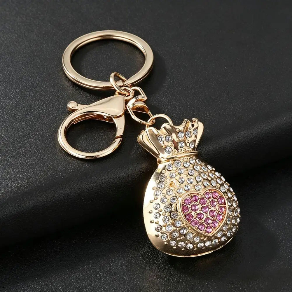 Backpacks Hanging Accessory Rhinestone Lucky Bag Keychain Good Luck Fortune Charm Love Heart Pouch Keyring for Handbags
