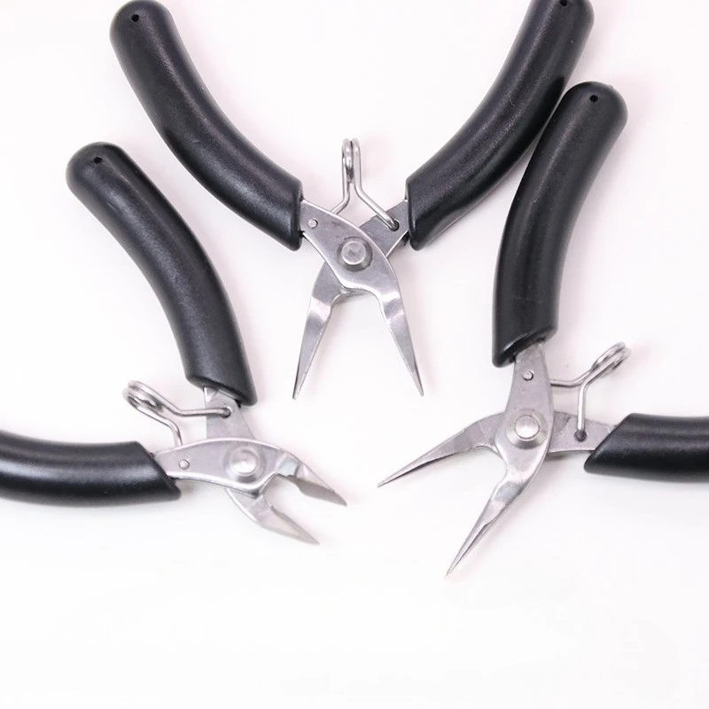 3Pcs DIY Handmade Winding Jewelry Tool, Mini Small Jewelry Pliers, Stainless Steel Fine Toothless Pointed Nose Pliers, Round Mou