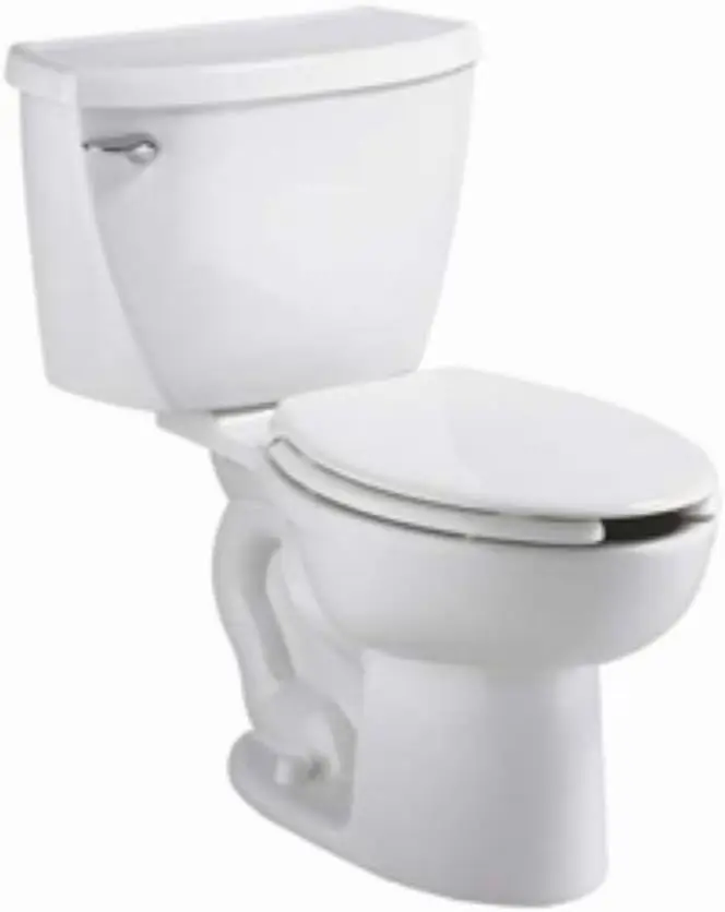 Cadet Right Height Elongated Pressure Assisted Toilet 1.6 GPF White Chrome-plated metal trip lever fully glazed trapway