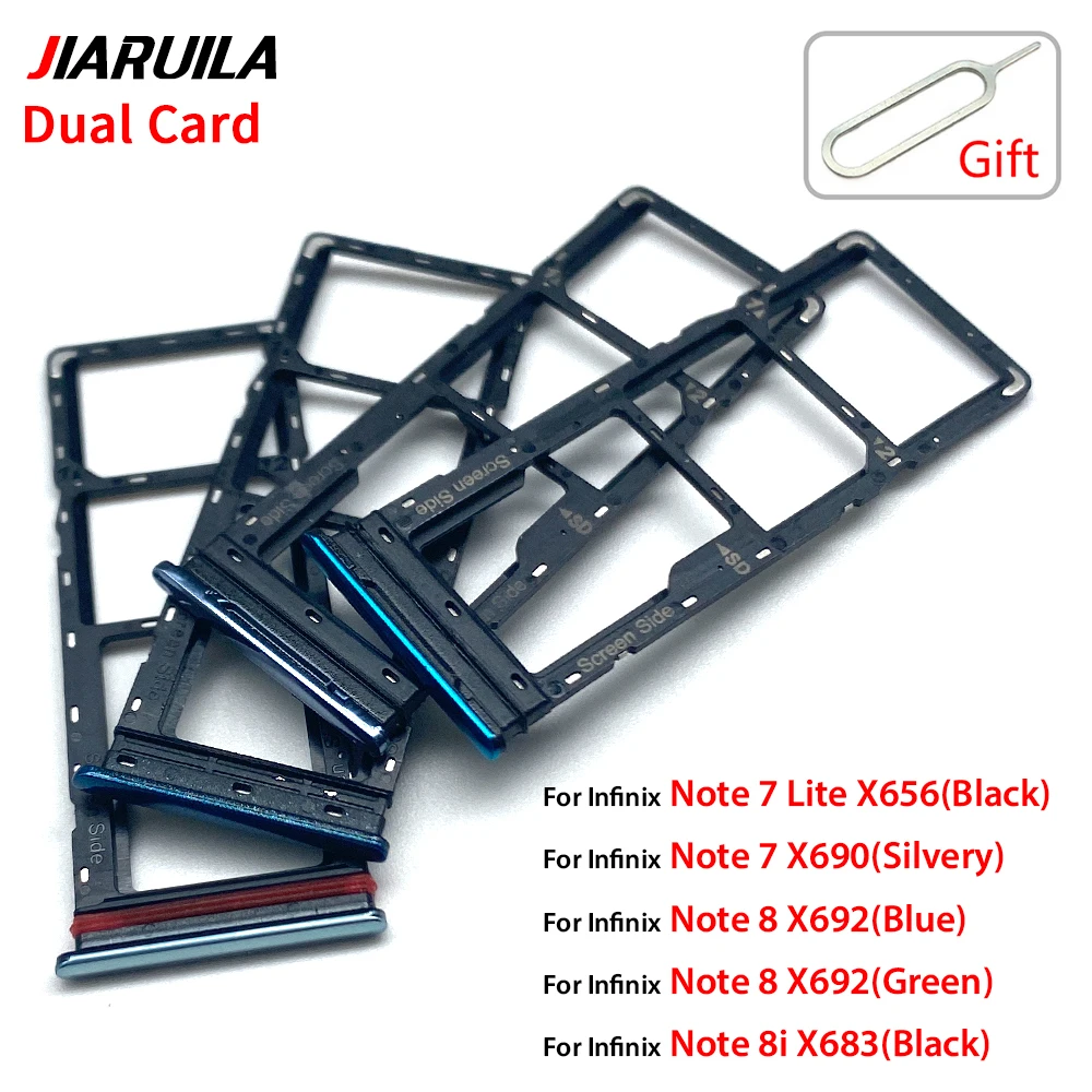 Mobile Phone New Lateral SIM Card Tray Chip Slot Holder Pocket For Infinix Note 7 Lite 7 X690 8 X692 8i X683 11 12 Pro 12i 30 40