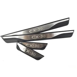 4Pcs/Lot ABS Stainless Steel For 2019-2023 MAZDA CX-30 CX30 CX 30 DM Door Sill Pedal Welcome Scuff Plate Decoration Cove