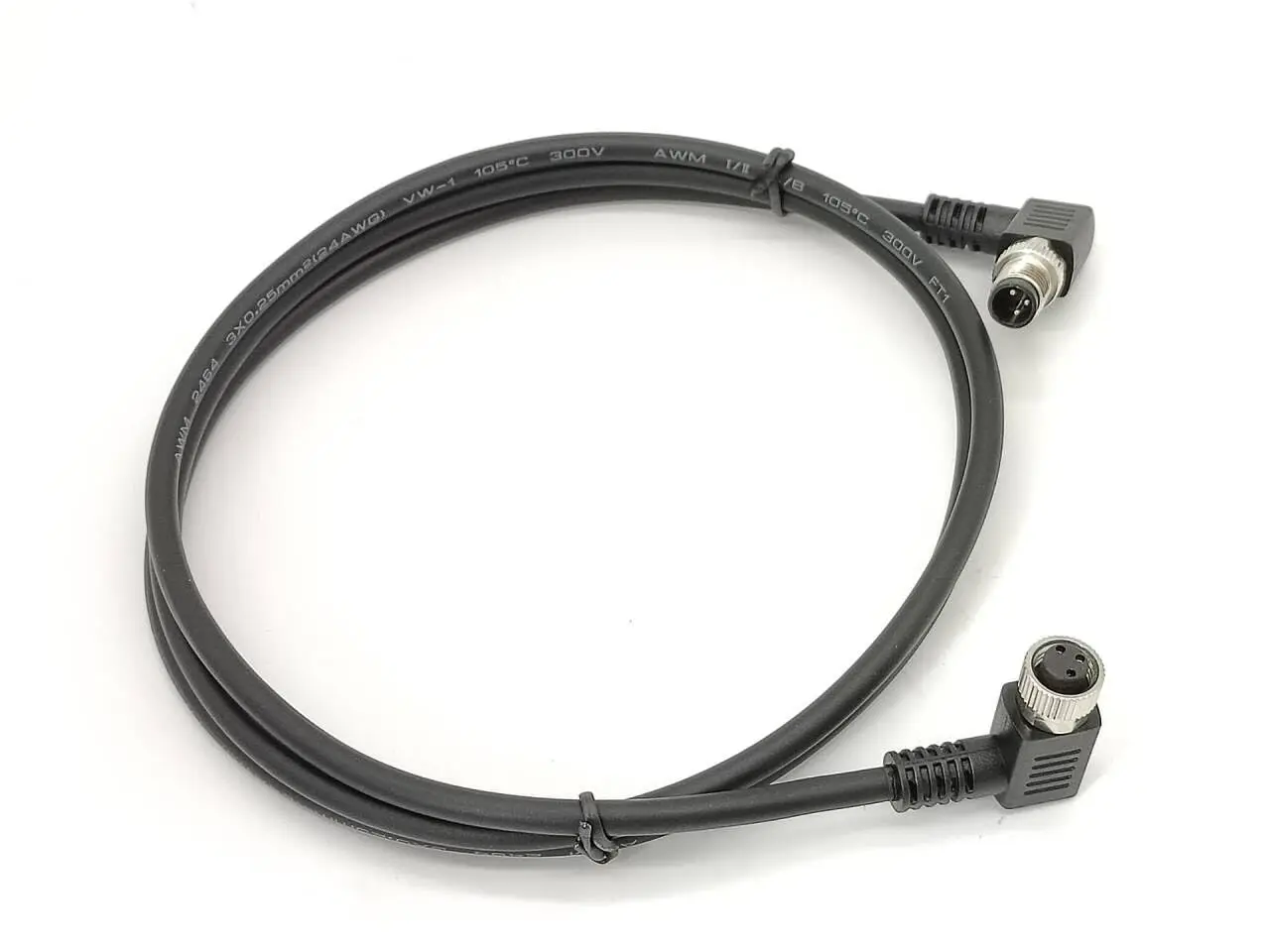 Right Angle M8 Connectors Male to Female Cable Cordsets Female to Male M8 Conector (A Code 3 Pin 1M/3.3ft Cable)