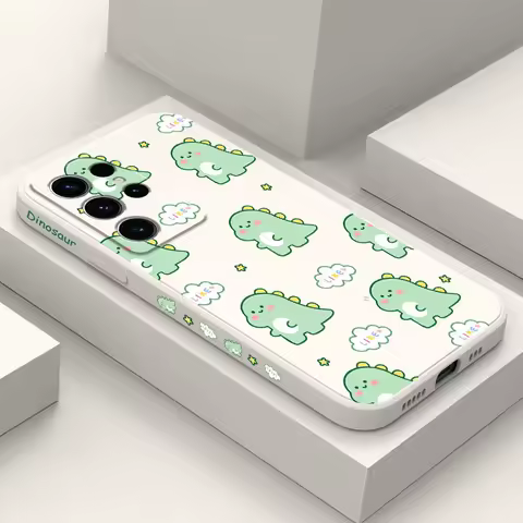 Cloud Dinosaur Phone Case For Samsung Galaxy S25FE S24 S23 S22 S21 S20 S10 S10E Ultra Plus FE Note 20 Ultra 10 Plus Cover