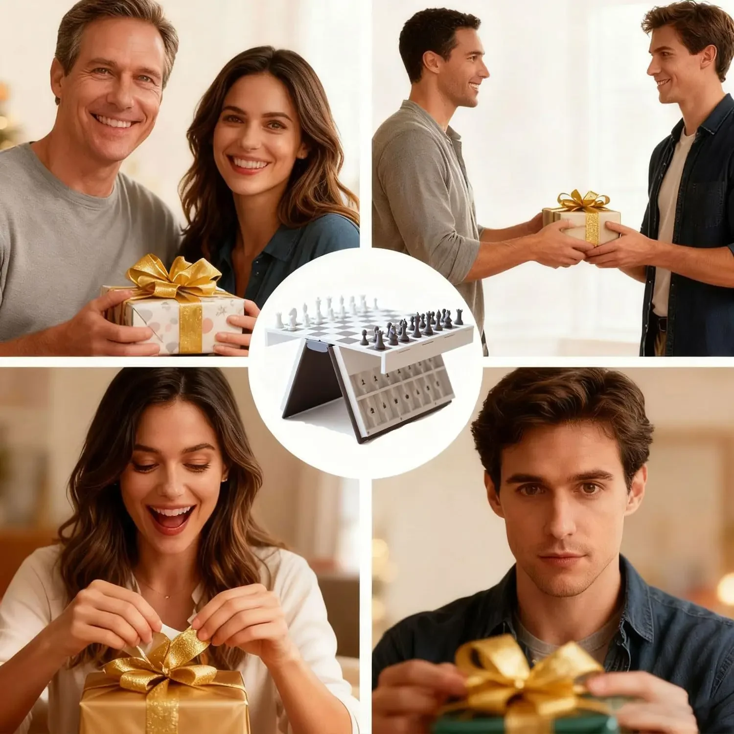 หนังสือหมากรุกพิมพ์ 3 มิติที่สนุกและใช้งานได้จริง – เกมปริศนาแบบพับเก็บได้พร้อมแม่เหล็กสำหรับวางบนโต๊ะ, ชุดหมากรุกกลยุทธ์แบบพกพาสำหรับครอบครัว