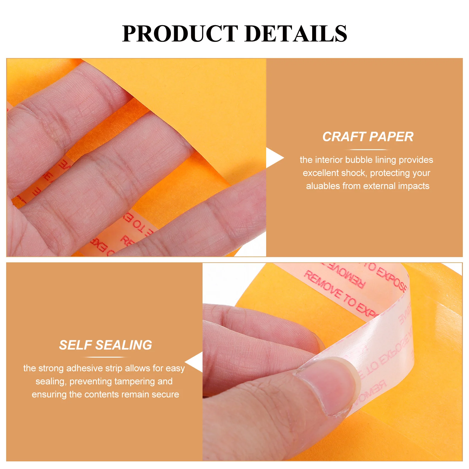 50 Uds. Sobres acolchados autosellados de burbujas artesanales de color amarillo brillante bolsas de envío impermeables pequeñas protectoras acolchadas