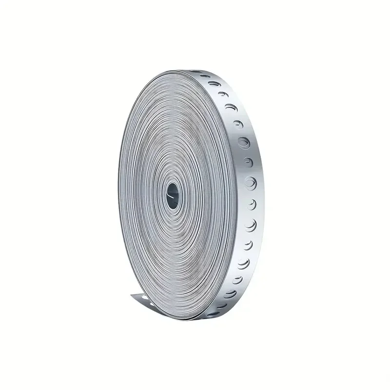 1 Roll of Galvanized Iron Tape Pre-punched Multi-slot Metal Tape for Pipe Support and Sheet Metal Work