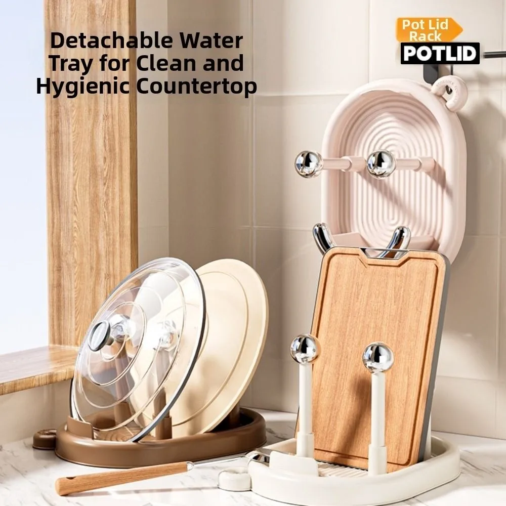 

Sturdy Non-slip Pot Lid Holder Vertical Stable Cookware Storage Rack Removable Easy To Clean Pot Cover Shelf Kitchen Accessories