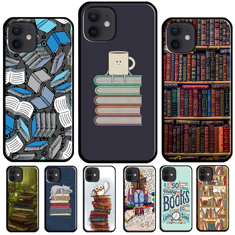 Read Books illustration Cover For iPhone 16 15 13 Pro Max 12 Mini Plus X XR XS Max 11 14 Pro Max Phone Case