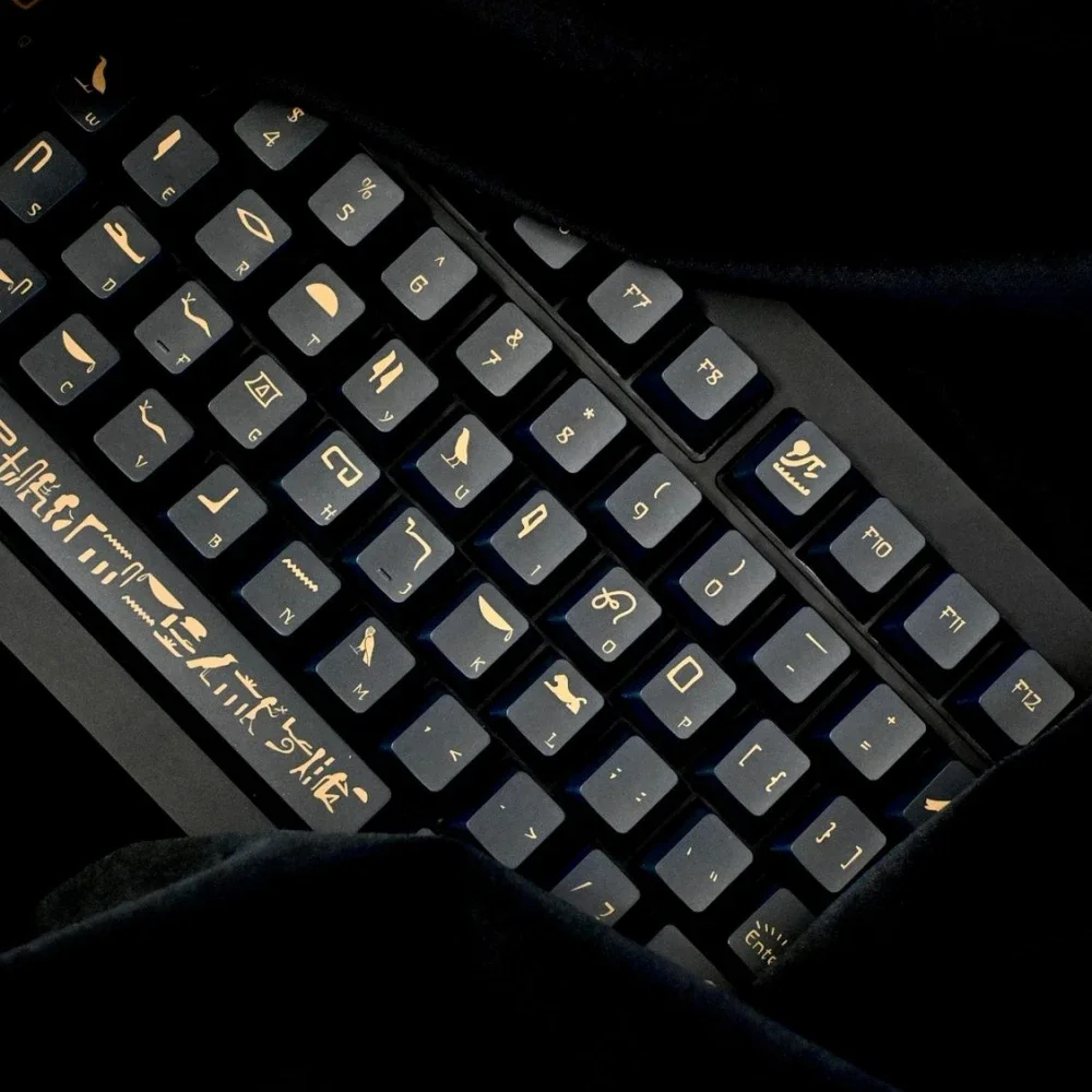 

Keycaps Original Highly Egyptian Theme Black Gold Personality Luxury Remake Customized PBT Mechanical Keyboard Cap