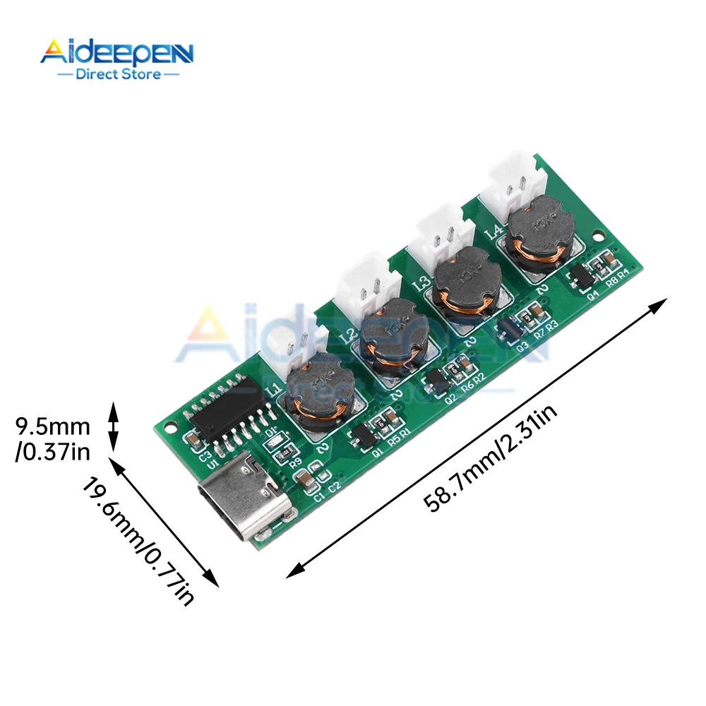 DC5V C 타입 미니 가습기 DIY 키트, 미스트 메이커 및 드라이버 회로 기판, 4 포거 분무 필름 무화기 시트 진동