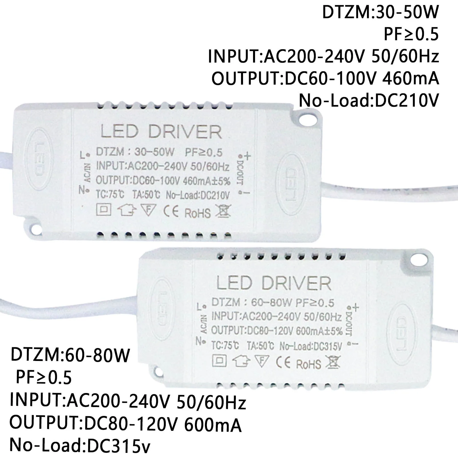 LED Driver 450mA 600mAFor LEDs alimentatore AC 100-240V TO60-100V 80-120V per LED plafoniera bordo lampada illuminazione trasformatori