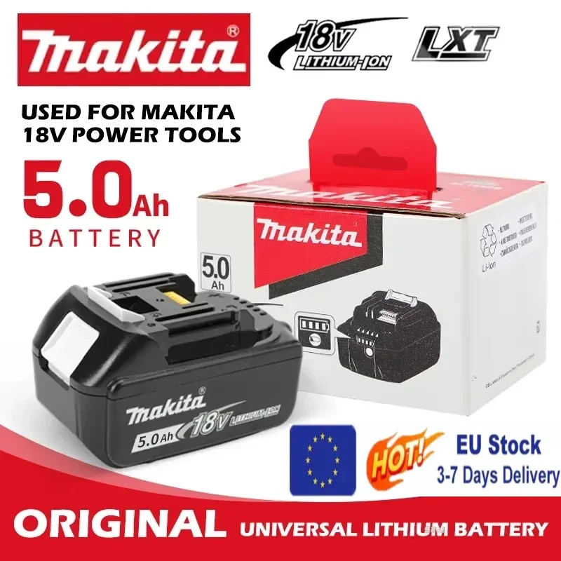 Batterie lithium-ion rechargeable originale Makita 18V 5.0/6.0Ah pour DTD173 TWO04G DTW700 DGA404, outil électrique de haute qualité