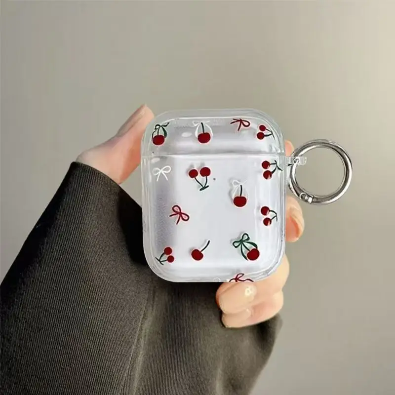 Cute Cherry Bow Earphone Case for Apple AirPods 1/2/3/4 Shockproof Earbud Cover for AirPods Pro3/Pro2/Pro Clear Protective Case view 4