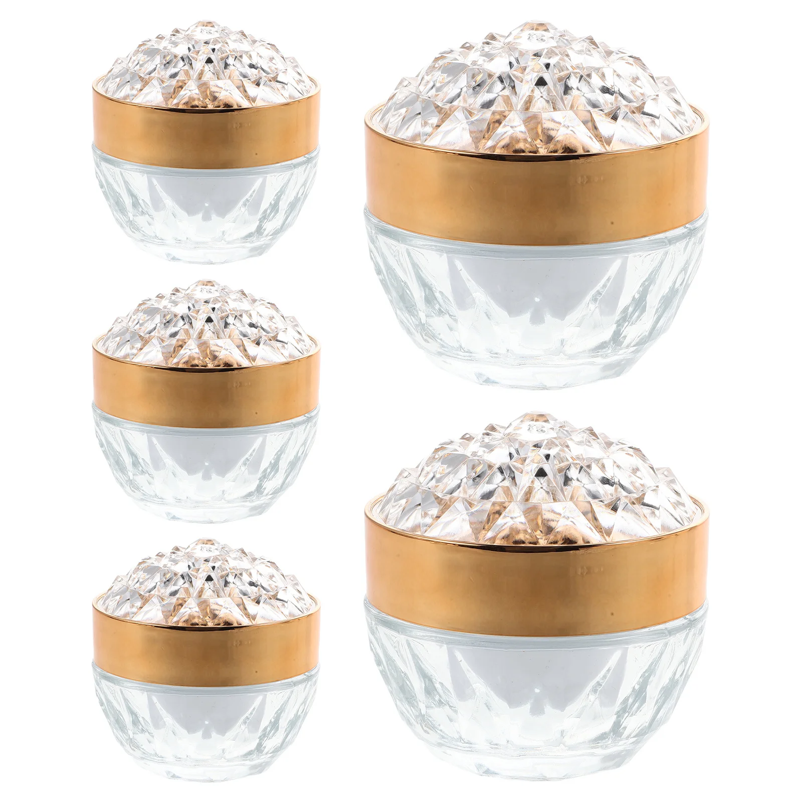 

5Pcs Travel Size Dividing Bottles Glass Cream Sample Jars 30G Leakproof Refillable Containers Facial Lotion