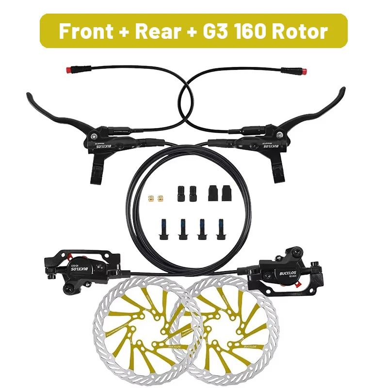 BUCKLOS Power Off elektrische fietsremmen 2-zuiger met G3-rotor E-bike hydraulische schijfremset aluminium fietsremmen