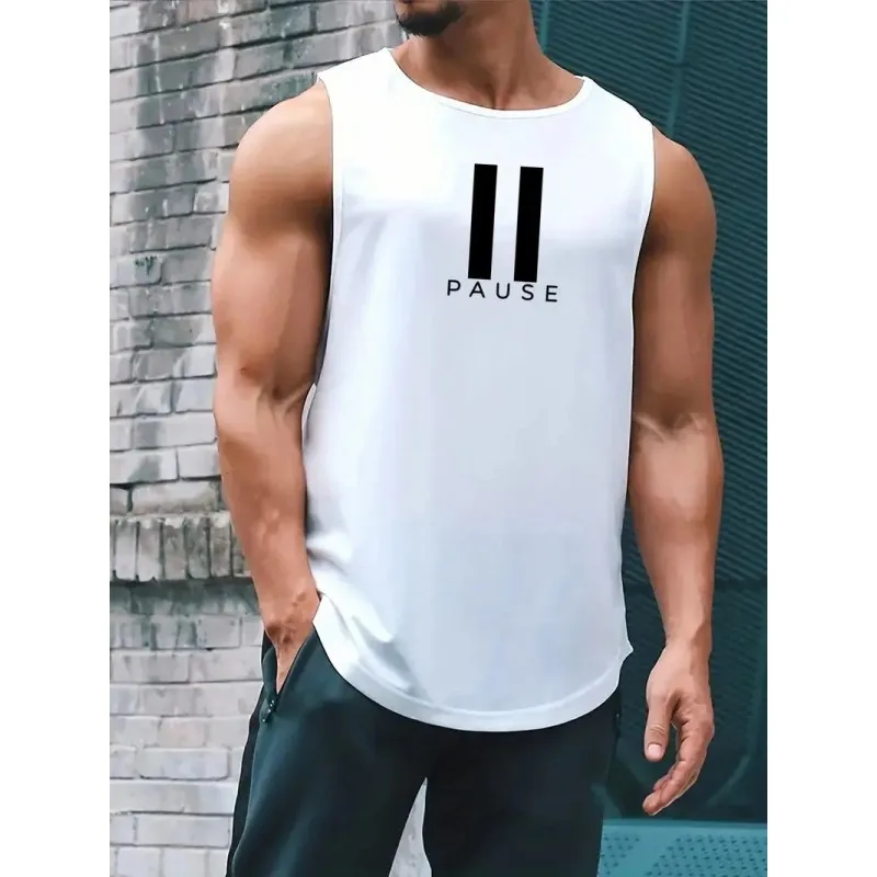 Men's Muscle Training Tank Top Quick Dry Sweat Absorbent Sleeveless Body Shirt Sailor Crew Neck Tank Top Versatile Tank Top