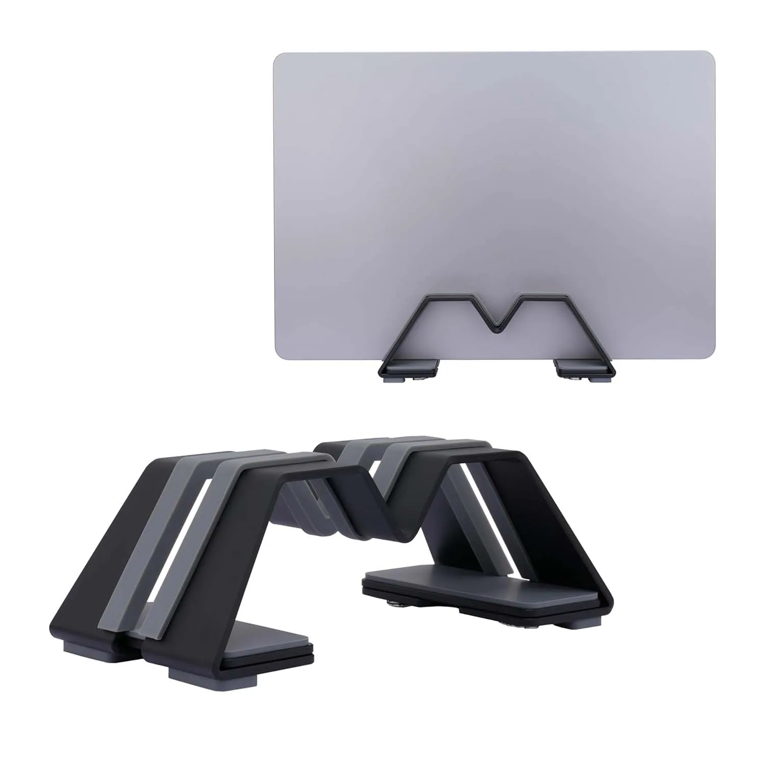 

Laptop Vertical Stand, Aluminum Double Vertical Laptop Holder with Adjustable Dock(10mm-32mm), Anti-Slip & Scratch-Resistant