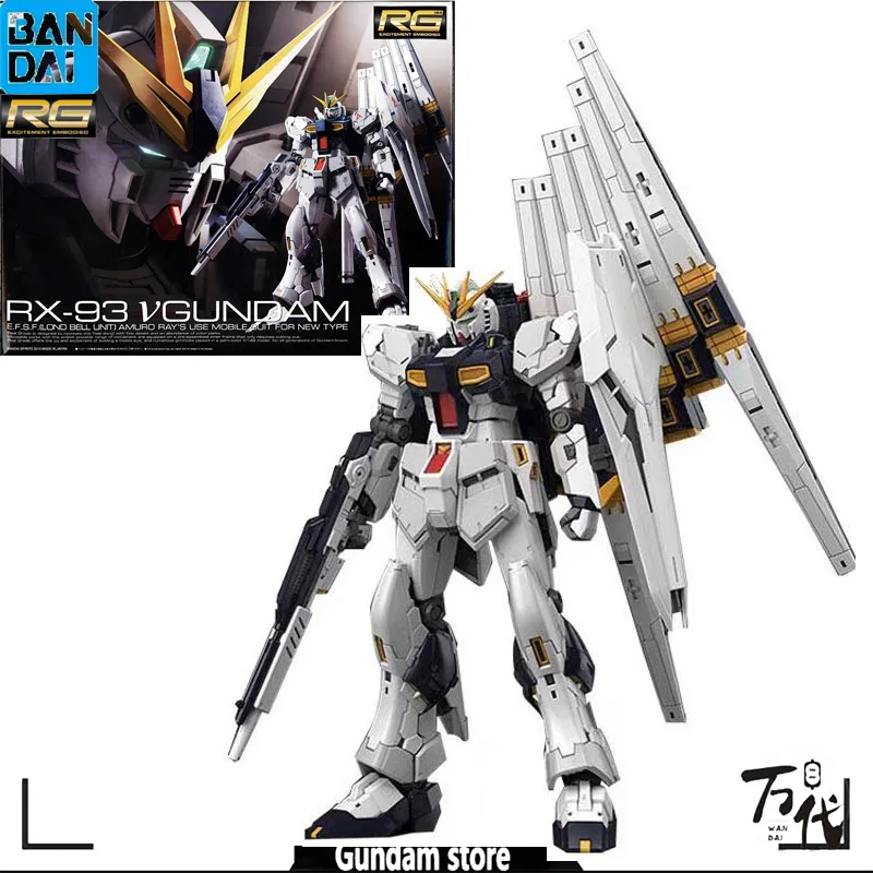 

Bandai Original RG 1/144 RX-93 V Gundam Anime Action Figure Anime full Assembly Model original box Toy Gifts Kids