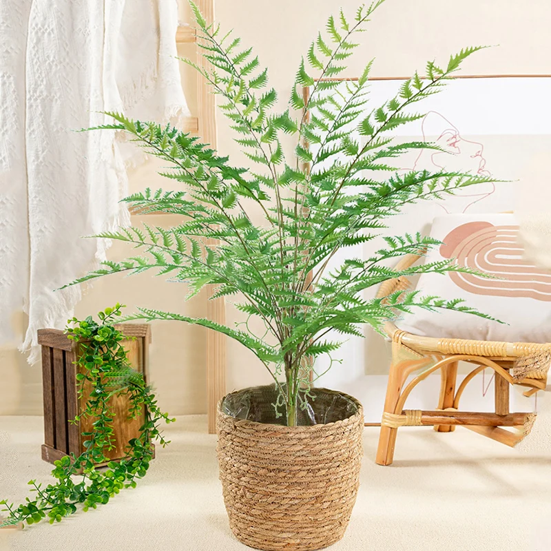 

75cm 14 Leaves Large Tropical Palm Plants Artificial Fern Grass Plastic Persian Leafs Real Touch Tree Foliage for Garden Home