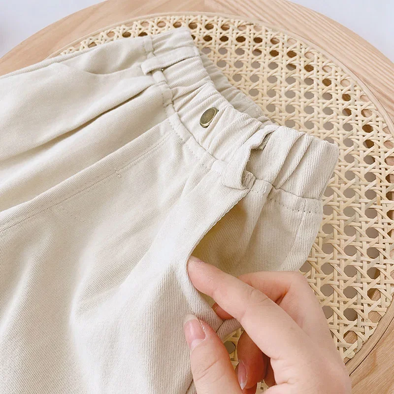 2026 Spring New Solid Casual Kids Baby Pants Elastic Waist Straight Pants for 0-5Y Boys Girls Trousers 4