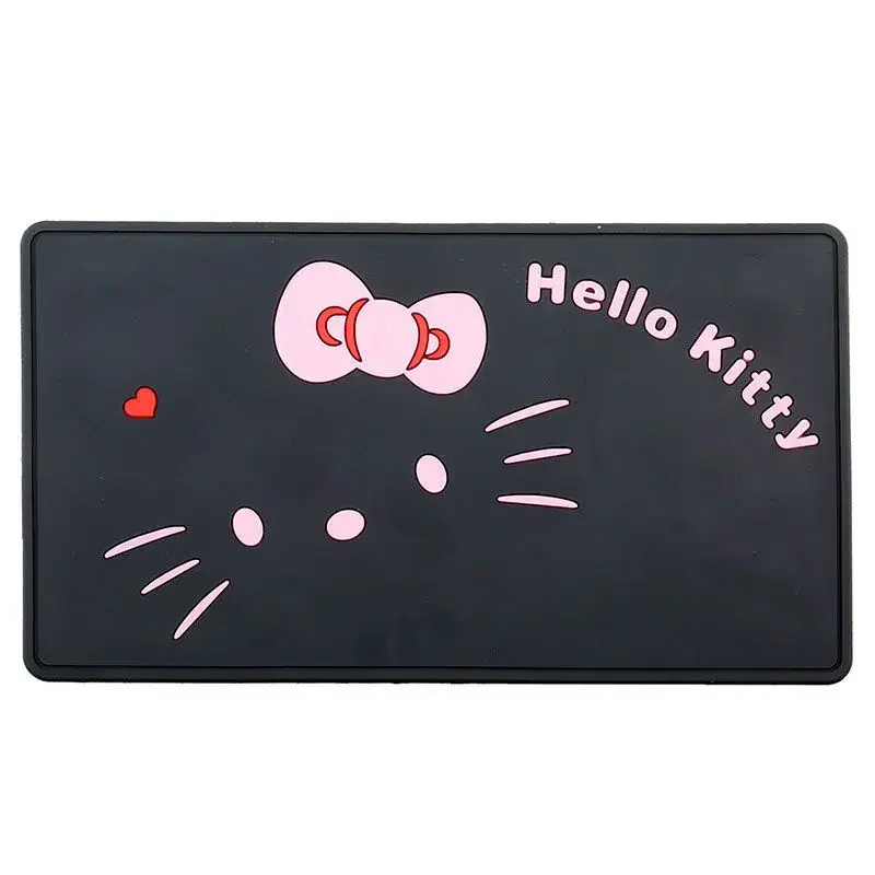 MINISO HelloKitty Car Center Console Silicone Anti-slip Mat Cartoon Minnie Soft Rubber Storage Mat Pink Car Cute Decoration