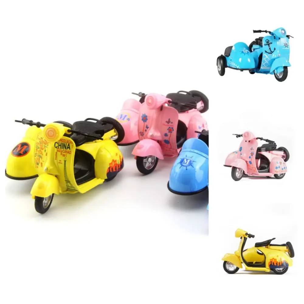 

Three Wheeled Pull-back Motorcycle Model Sound and Light Electric Alloy Motorcycle Toy Car Portable Mini Miniature Car Model