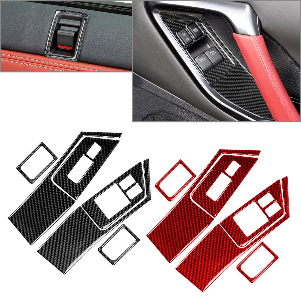 

6Pcs RHD Car Interior Door Window Lift Switch Button Panel Decoration Sticker Trim For Nissan GTR R35 2008-2016