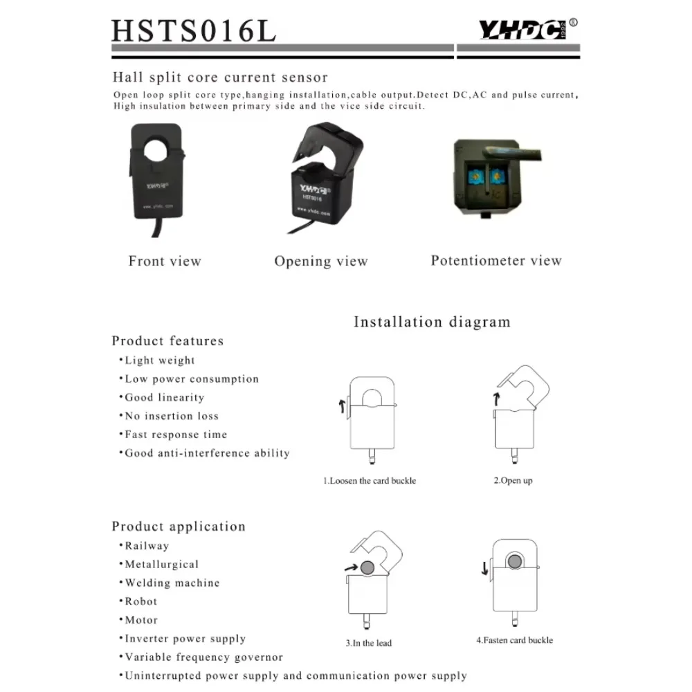 Sensore CC corrente di apertura/chiusura con effetto Hall di misurazione dedicato HSTS016L