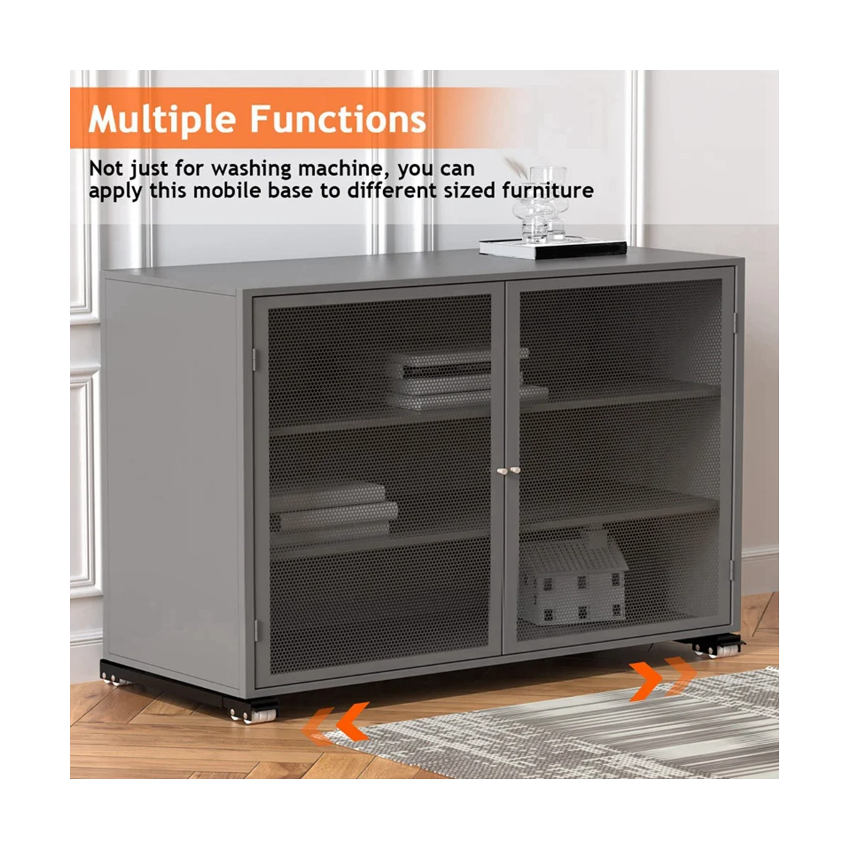 حامل ثلاثي القوائم دوار 4 قطع دعامة منزلية مع رف تخزين الأجهزة الدوارة المتنقلة وقاعدة مرتفعة قابلة للسحب