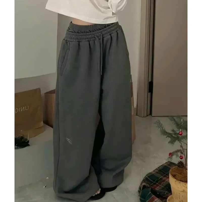 Solid Oversized Sweatpants Women Casual Y2K Vintage Baggy Fashion Sports Pants Harajuku Streetwear Kpop Wide Leg Female Trouser