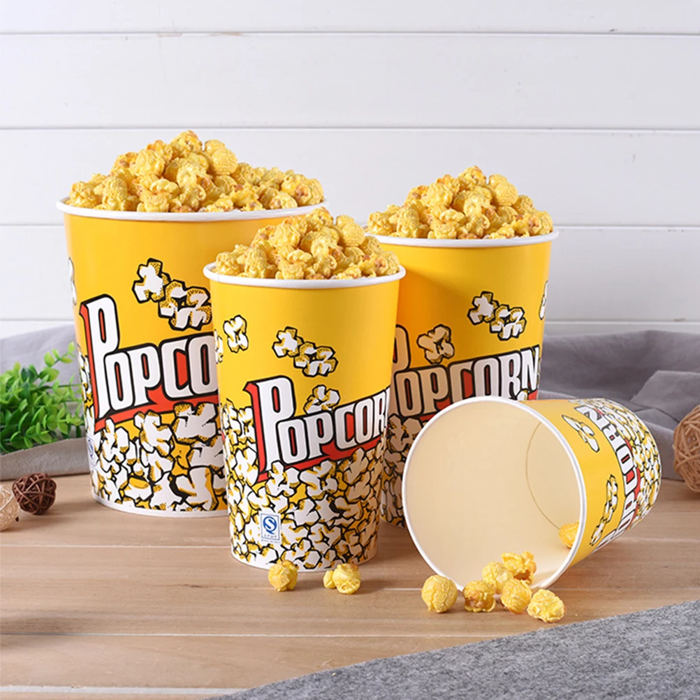 

10pcs Popcorn Bucket Reusable Plastic Snack Box For Party Candy Container Movie Night Baking Wrap Storage Kitchen Bar Use