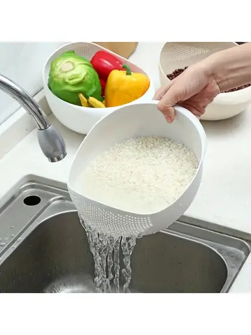 1 Piece of Rice Drainage Basket Rice Filter Fruit and Vegetable Drainage Sieve Kitchen Supplies Small Tools Multi-purpose