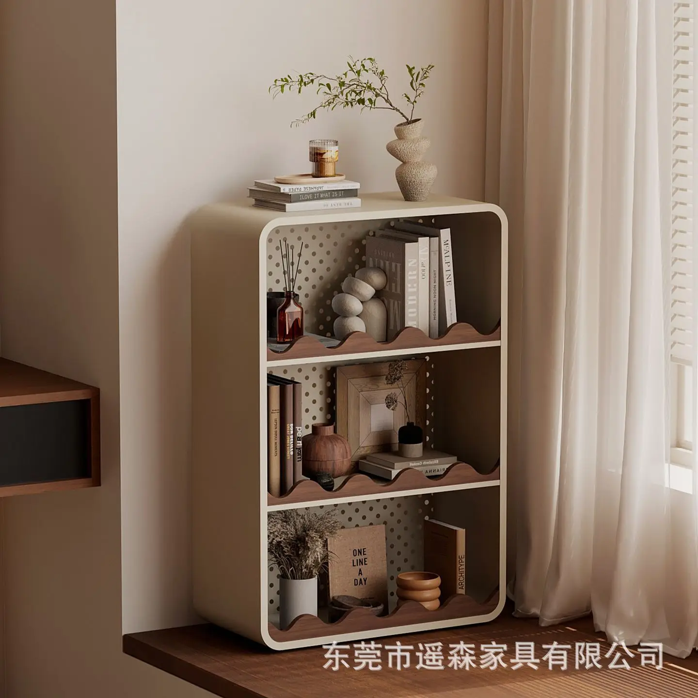 Integrated storage rack Free installation Bedside advanced simple floor-to-ceiling bookshelf Bedroom bay window Multi-layer