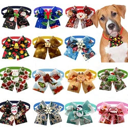 50/100pcs Christmas Dog Bow Tie Pet Grooming Supplies Deer Santa Claus Style Dogs Necktie BowTie Pet Supplies Holiday Dog Bowtie