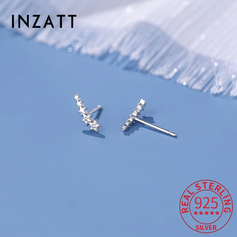 

SOFTPIG Real 925 Sterling Silver Zircon Meteor Star Mini Stud Earrings for Women Cute Fine Jewelry Light Luxury Accessories