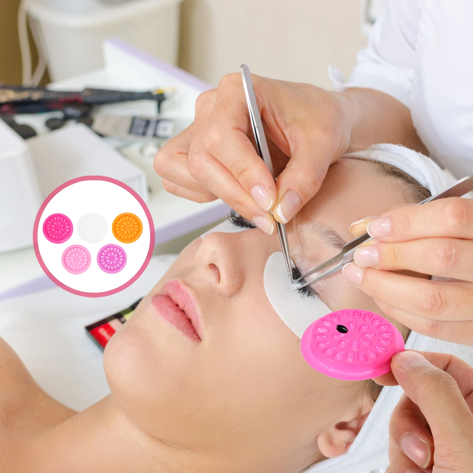 150 Stuks Wimper Lijm Houder Wegwerp Plastic Trays Non-Rot Lash Extension Opslag Schoonheidssalon Levert Wimper Houder