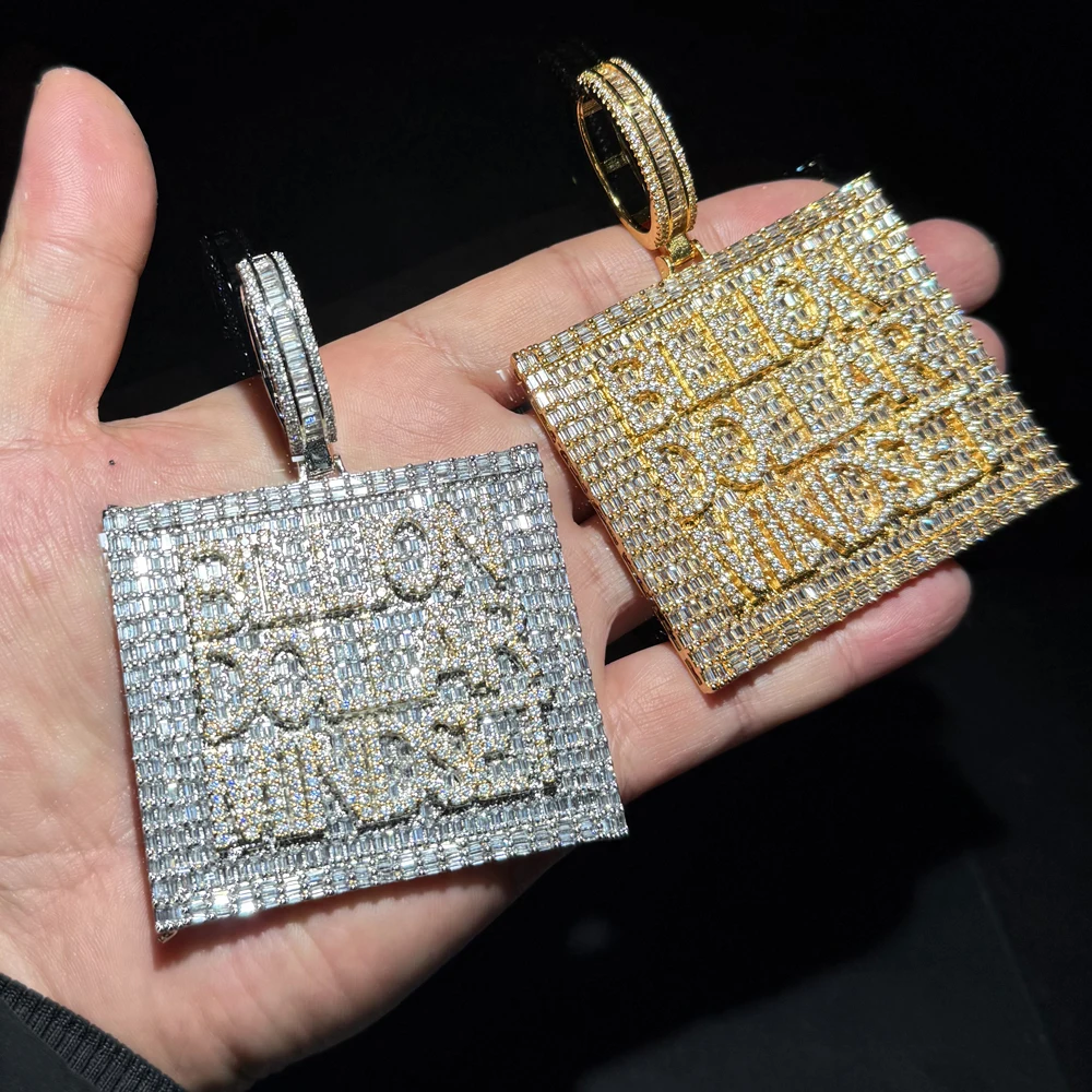

Iced Cubic Zircon Big Billion Dollar Mindset Initial Letters Pendant Necklace Words with Rhinestone Rope Chain Jewelry