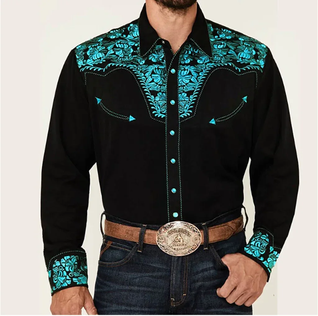 Men\'s Shirt Western Shirt Floral Graphic Prints Turndown Long Sleeve Button-Down Print Clothing Apparel Fashion Designer Soft