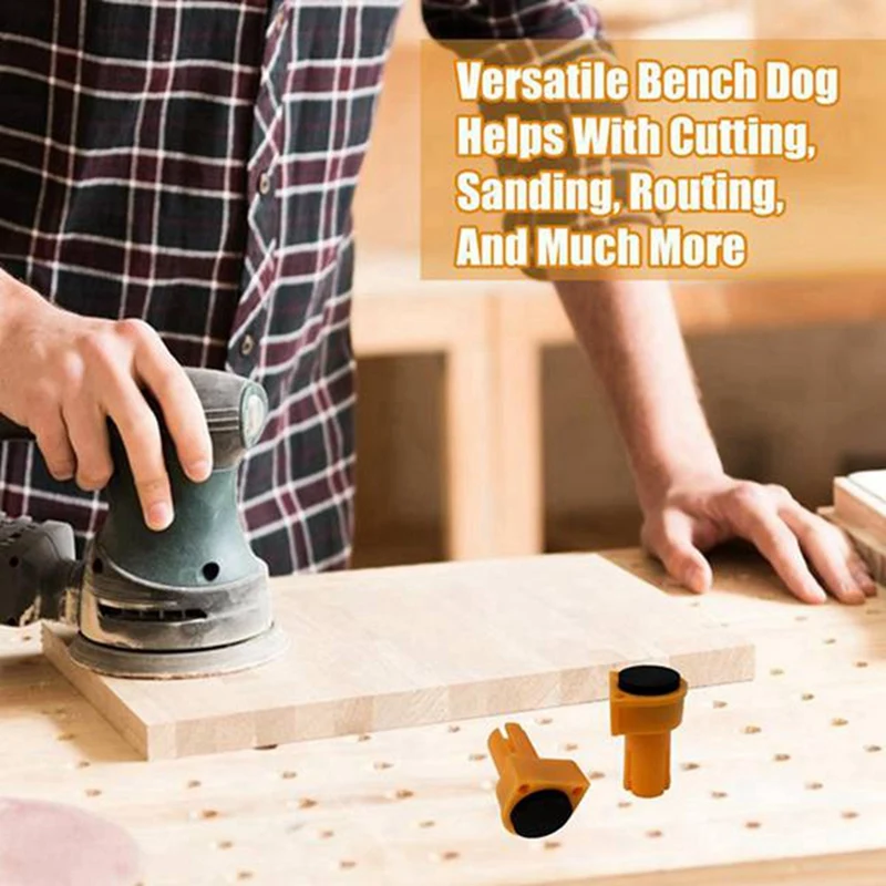 Promotion! 20Pcs Bench Dogs,Woodworking Table Stop With Non-Slip Pad Multipurpose Woodworking Accessories For Workbench