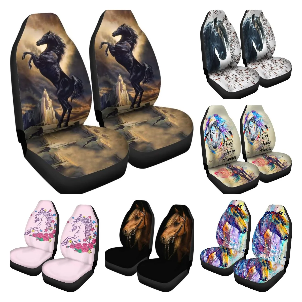 

Horse Car Front Seat Covers Neigh Horse Auto Front Car Seat Covers Set of 2 Universal Fit Most Vehicle Cars Sedan Truck SUV