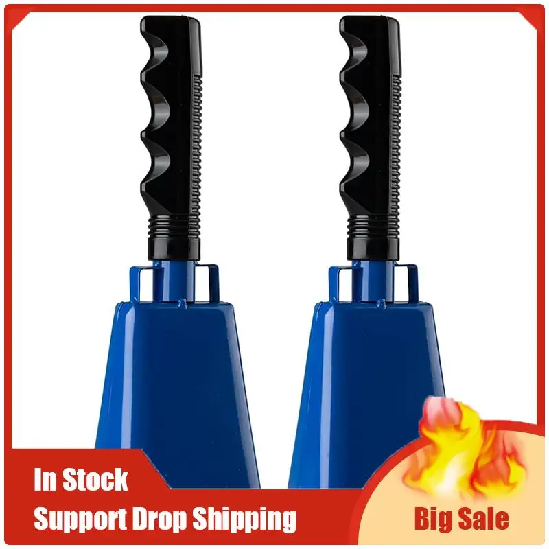 

A35F Новый колокольчик для аплодисментов, 9-дюймовый, стальной коровьевой колокольчик с ручкой для занятий спортом, футбольных вечеринок, фермы, синий, комплект из 2 предметов