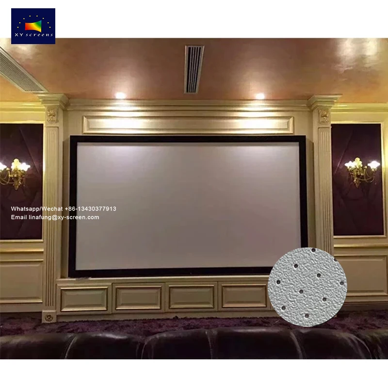 XY Screen Custom Size Light Grey ALR Perforated Sound Acoustically CLR/ALR 8cm Fixed Frame Projection Screens