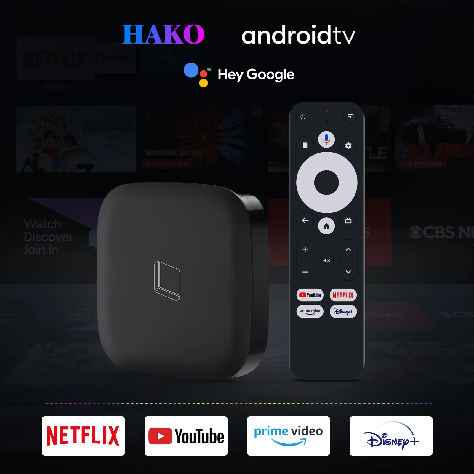 

Google Certified Android TV 11 OS TV Box Hako Pro HDR AV1 Netflix 4K Media Player 5G Dual WiFi Dolby Audio 4K Set Top Box