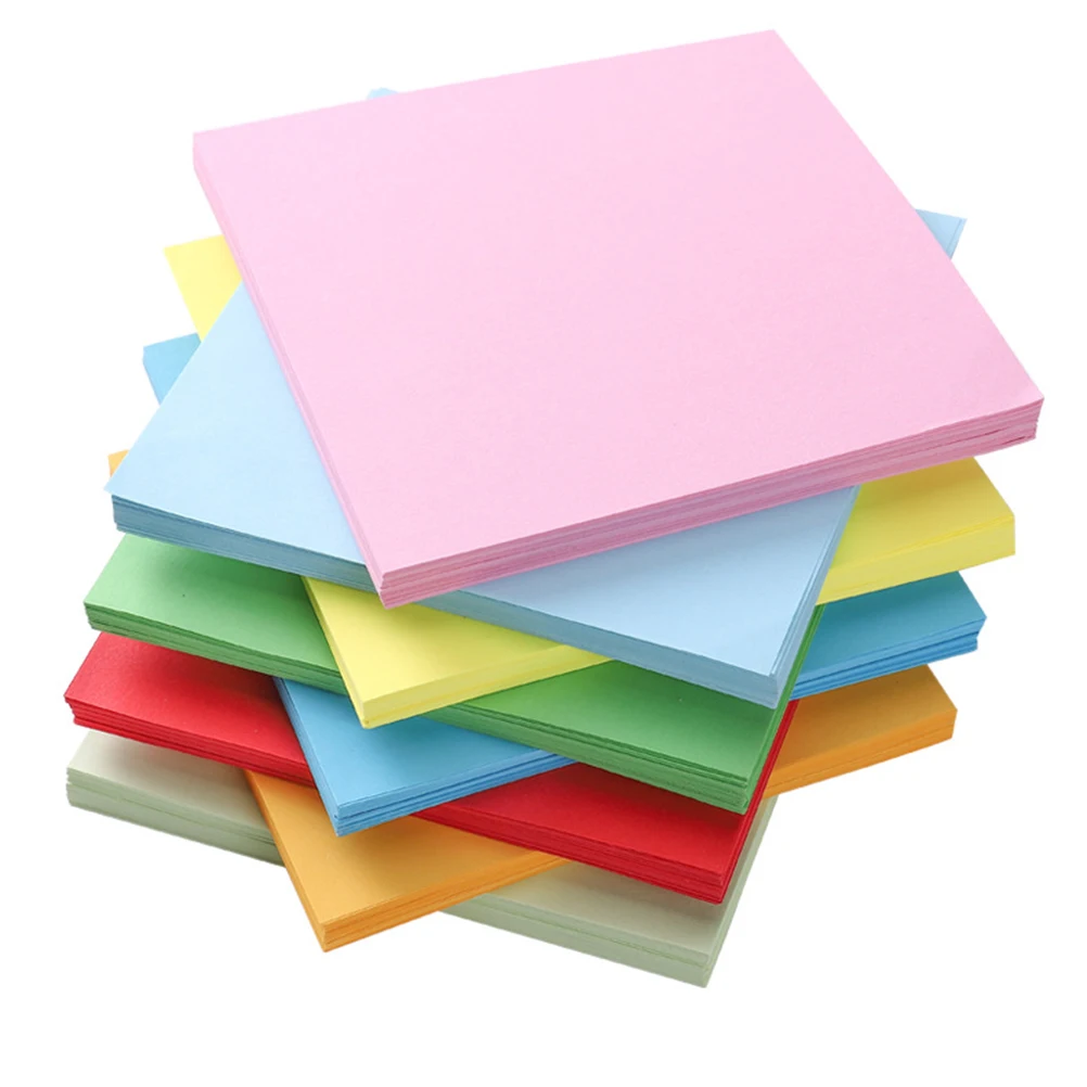 

500 Pcs Colored Paper Square Sheets for DIY Craft Projects Folding Paper Handwork Kids Activities Home Decoration