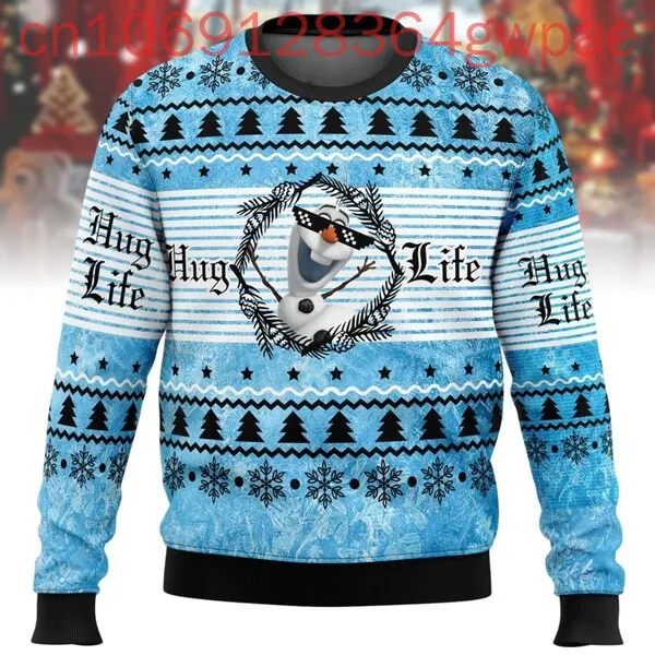 Disney Olaf I Like Warm Hugs Ugly Christmas Sweater Olaf Character Frozen Xmas Olaf Snowman Christmas Gift For Men Women