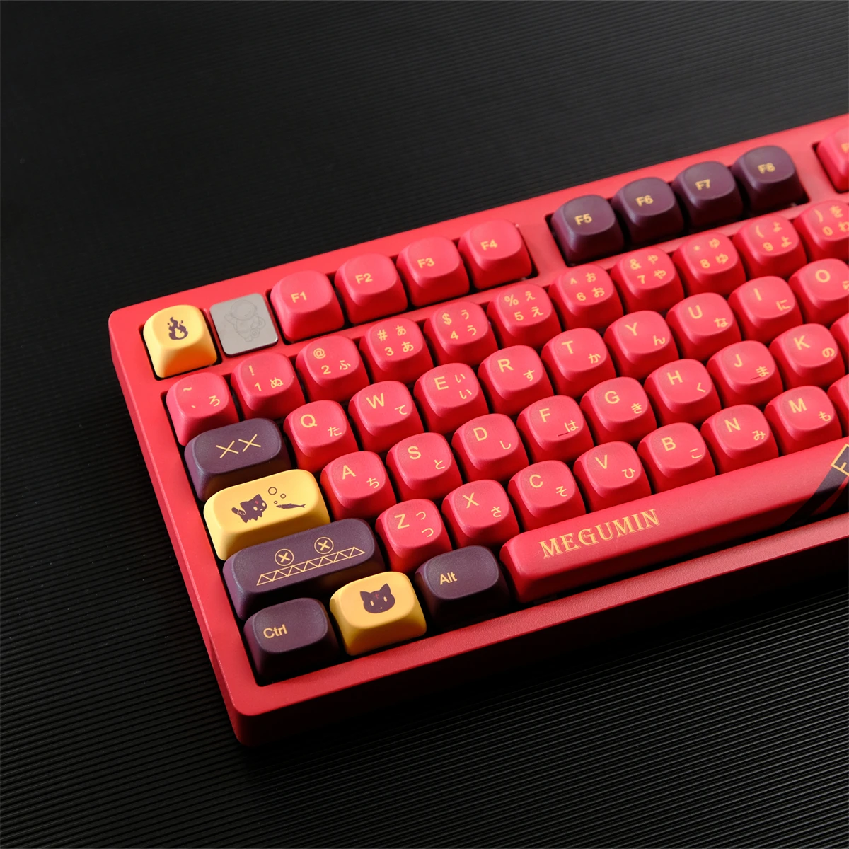 Japanese Keycaps 126 Keys Huihui PBT Five-sided Sublimation MOA Profile Keycaps For MX Switches Mechanical Keyboard Red Keycaps