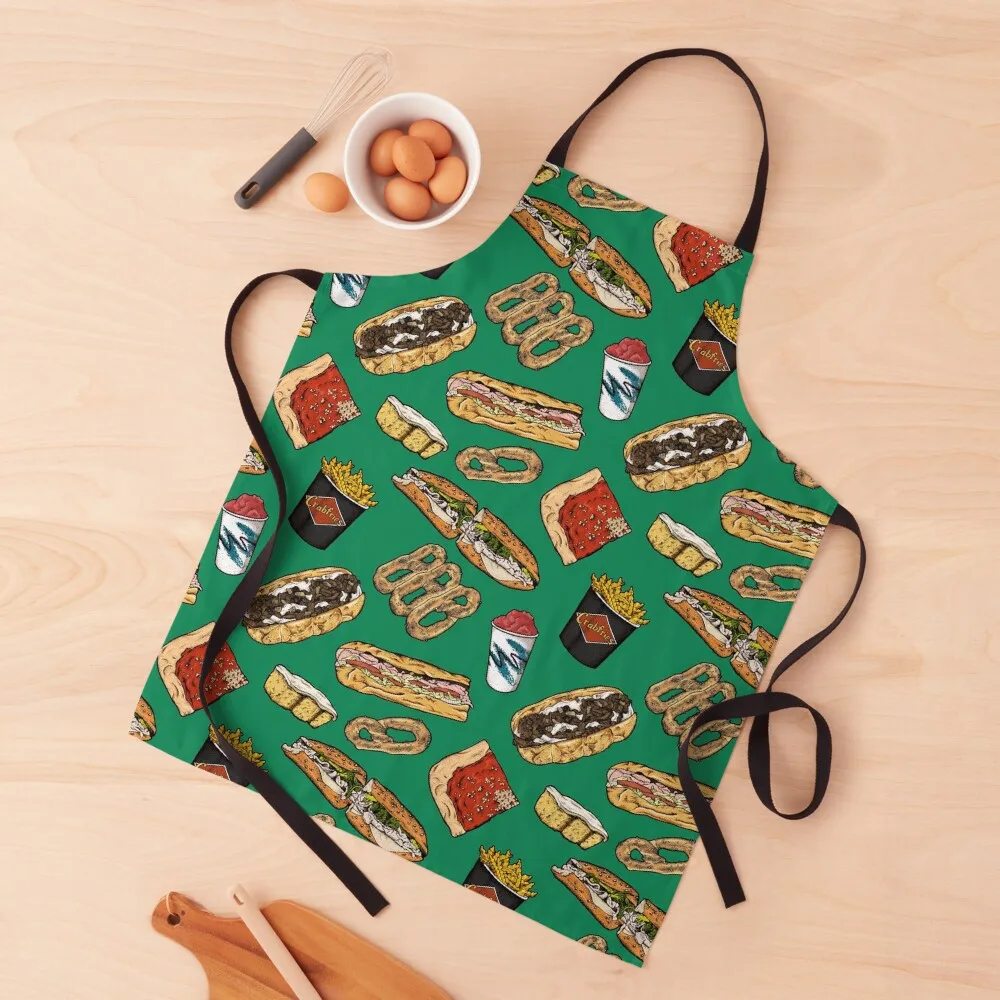 

Philly Foods Pattern - Kelly Green Apron beauty master Kitchen accessories Apron