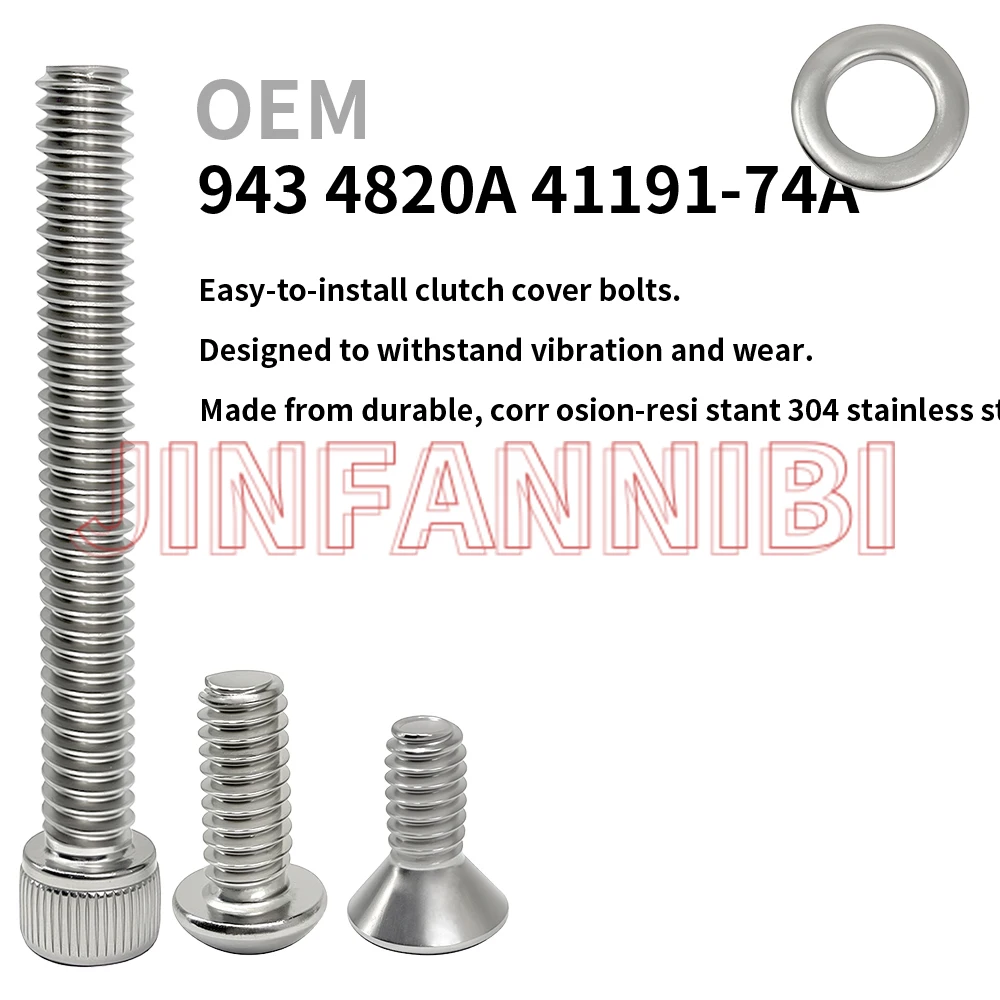 304 Stainless Steel Clutch Primary Cover Bolts Kit Set for Harley Iron 883 1200