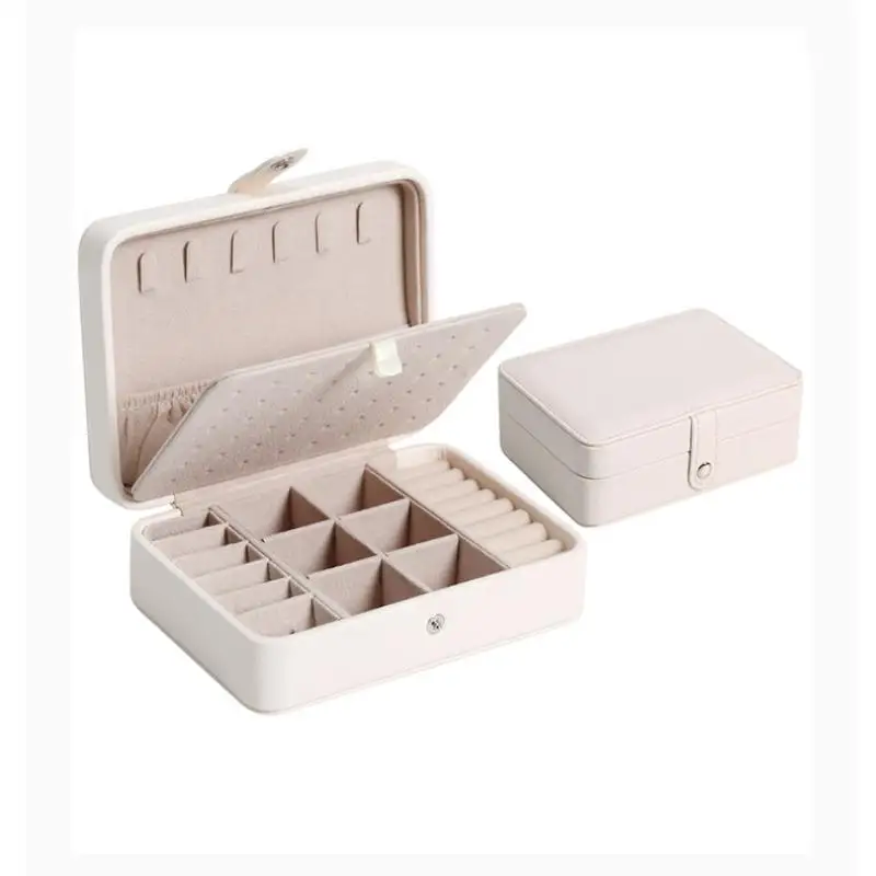 

Jewelry Box Portable Storage Organizer Earring Rings Holder Pu Leather Fashion Large Capacity Women Jewelry Display Travel Case