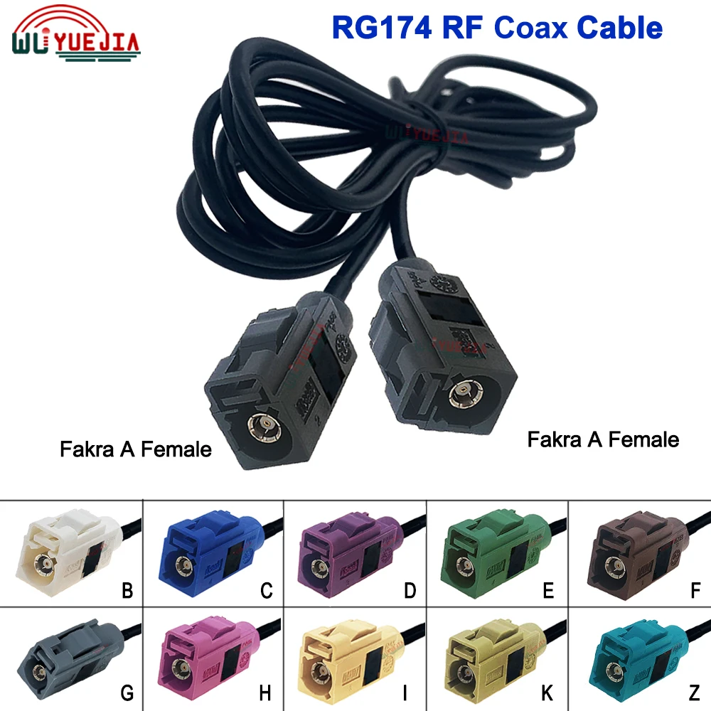 

Fakra RG-174 Fakra A/B/C/D/E/F/G/H/I/K/Z Female to Female Jack Connector 50 ohm RF Coaxial Cable For Car RF Systems Application